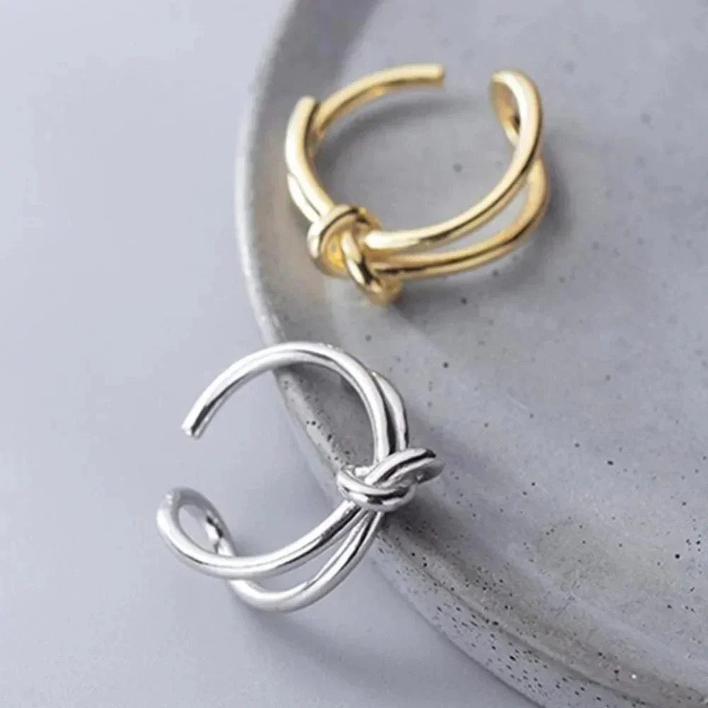 Minimalist 925 Sterling Silver Knot Ring - Picture 4 of 5
